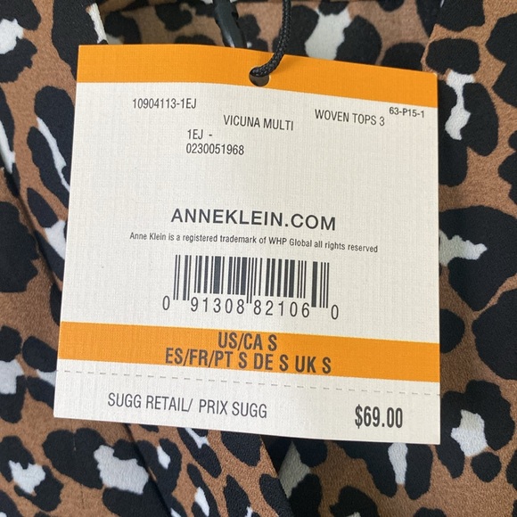 Anne Klein Cheetah Print Vicuna Top - Picture 4 of 6